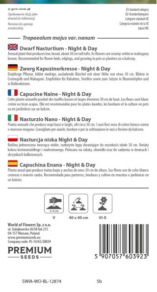 Nasturcja niska Night & Day - 16 nasion