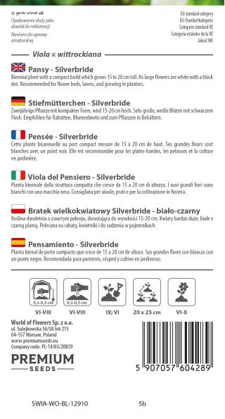 Bratek wielokwiatowy - biało-czarny - 400 nasion