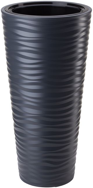 Doniczka okrągła wysoka Sahara Slim - mrozoodporna - 40 cm - antracyt
