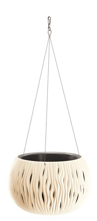 Doniczka okrągła wisząca Sandy Bowl - 29 cm - kremowy
