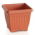 Kwadratowa doniczka zewnętrzna Terra z podstawką - średnica 24 cm - terakota