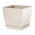Kwadratowa doniczka z podstawką Coubi - 24 cm - Kremowa - Prosperplast