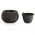 Doniczka okrągła + wkład Beton Bowl - 14,4 cm - czarny beton