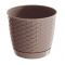 Doniczka okrągła + podstawka Ratolla - 19 cm - mocca